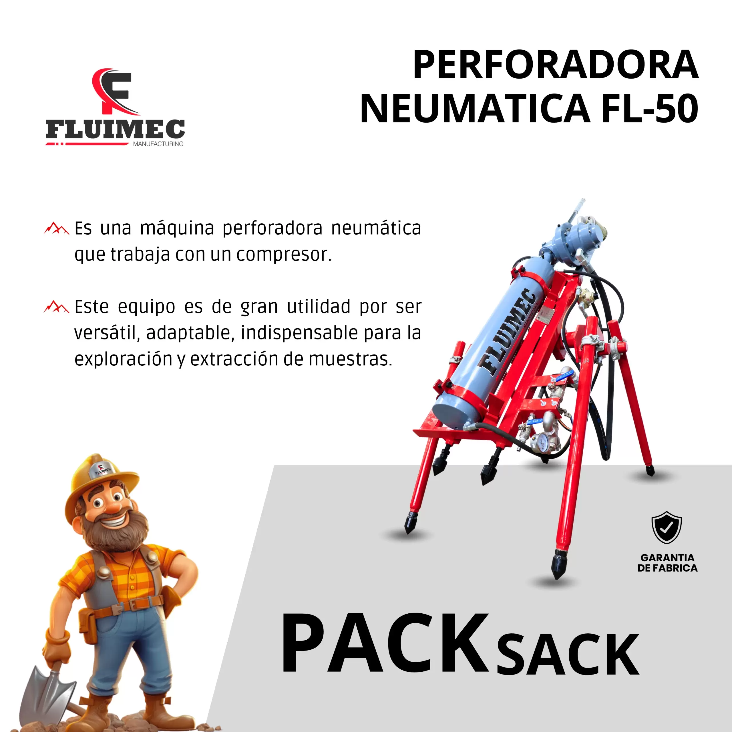 Packsack neumatica FL-50 Equipo para exploración geológica 