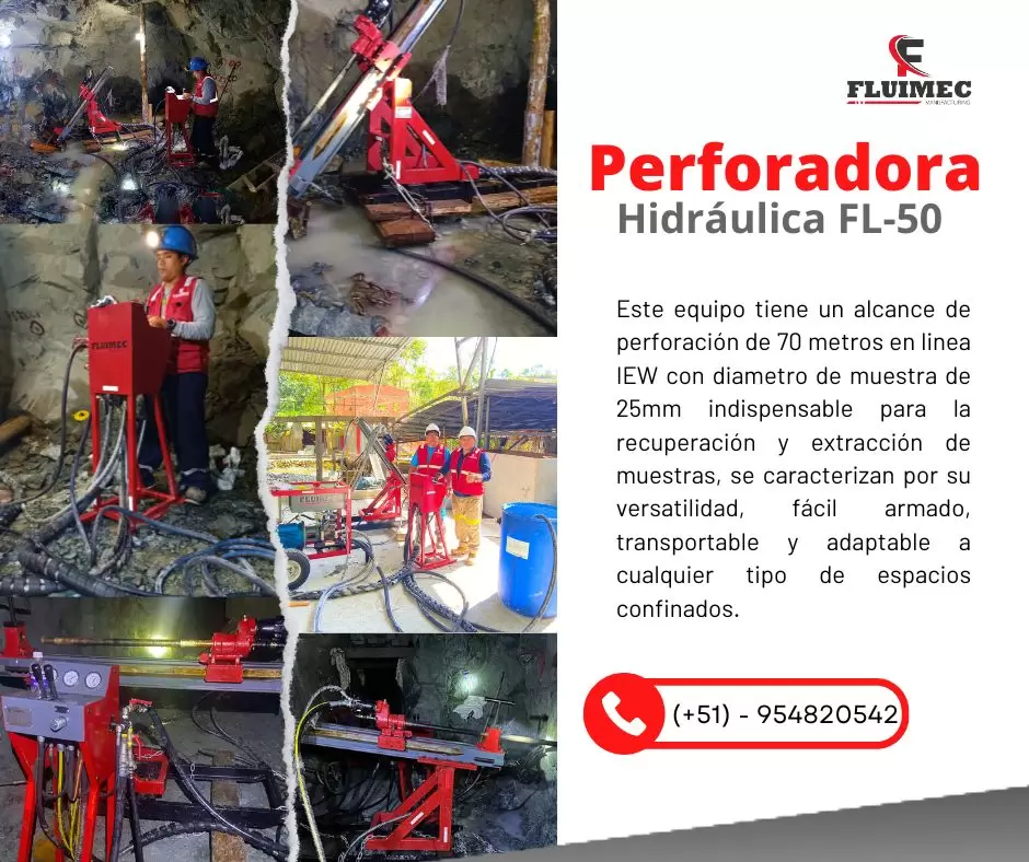 Hidraulica FL-50 Perforadora para trabajos en mina