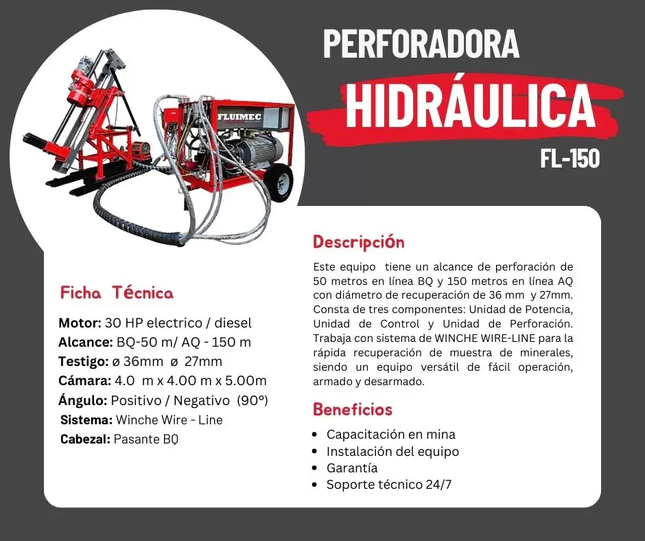Hidraulica FL-150 - Equipo para exploración y extracción de suelos y rocas