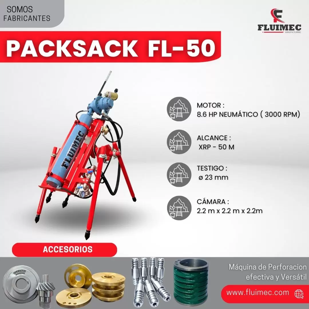 Packsack FL-50 perforadora neumatica para mineria 