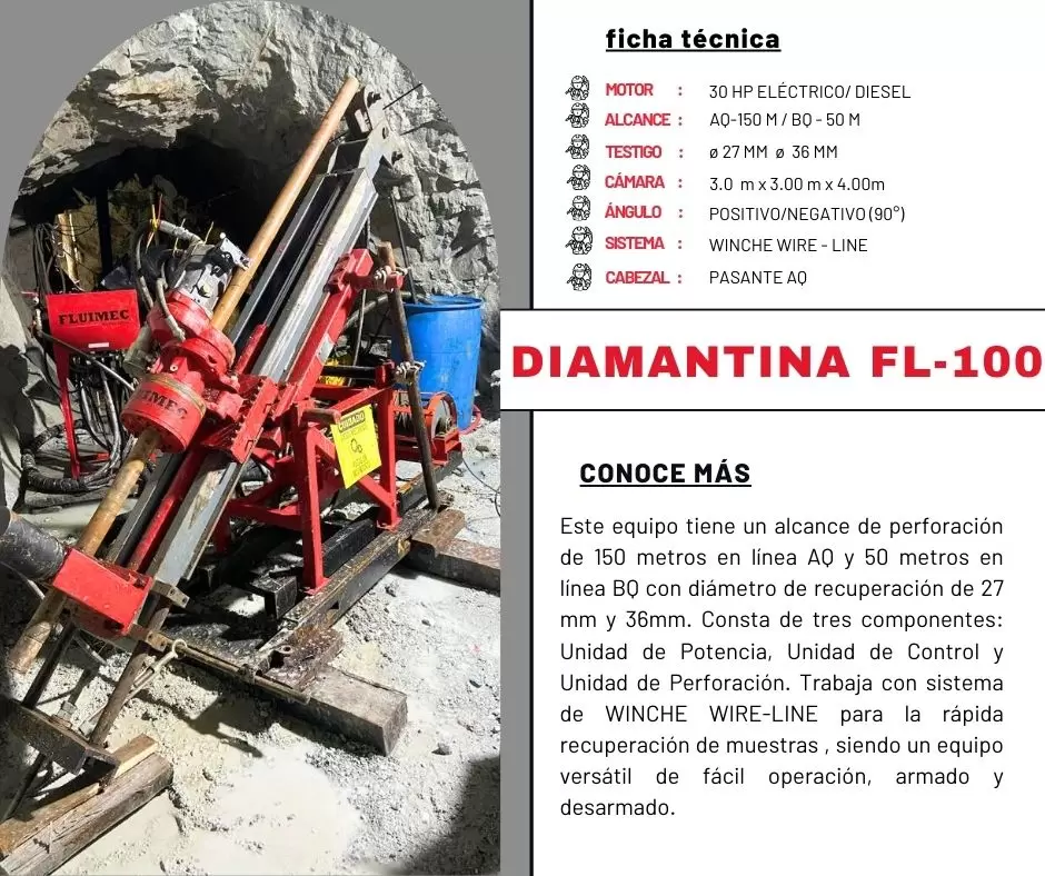 Perforadora FL-100 Maquina para mineria
