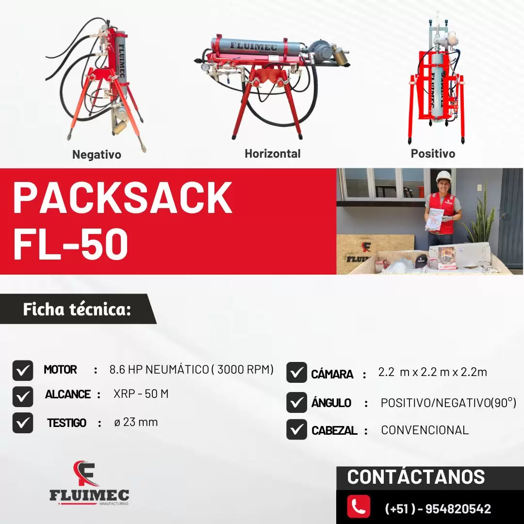 Perforadora neumatica FL-50 Equipo indispensable para mina