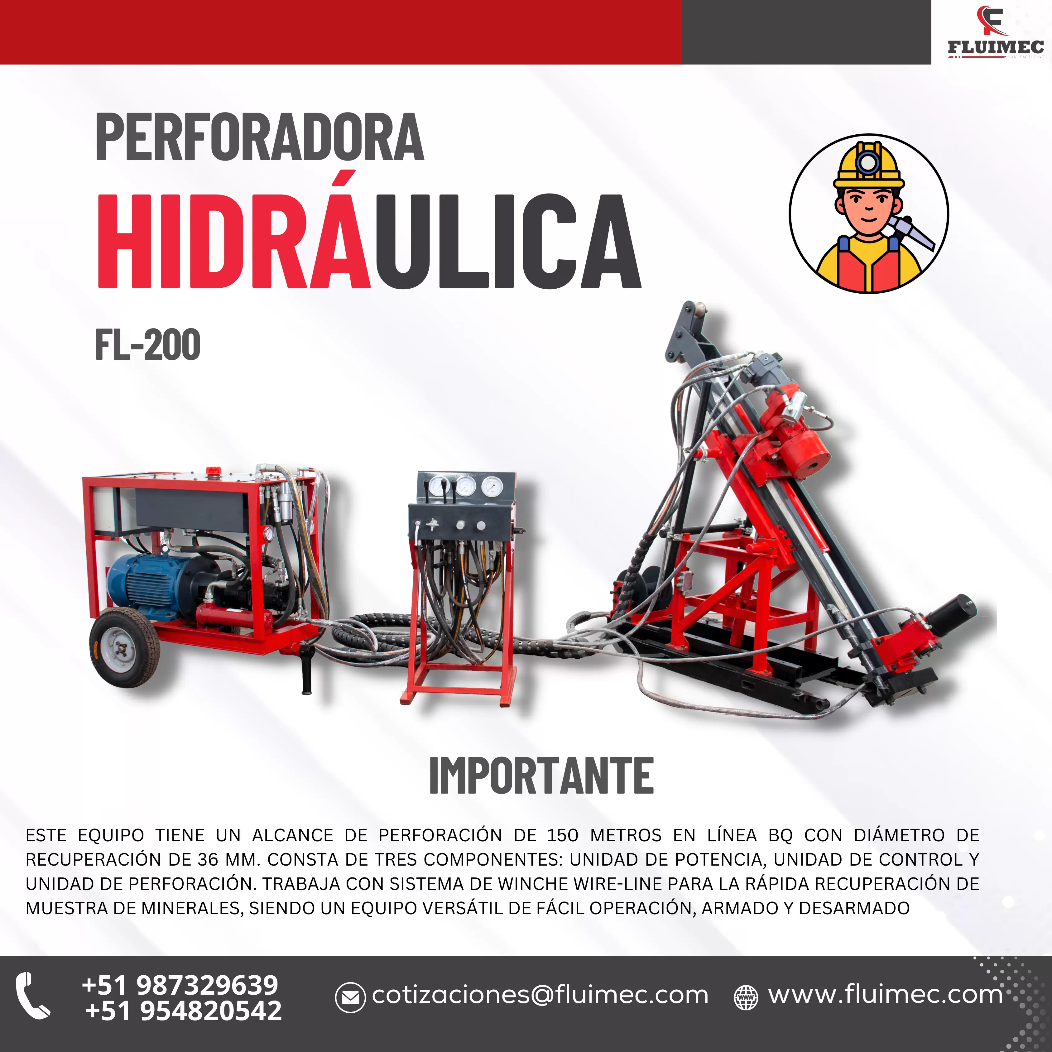 Perforadora FL-200 - Equipo necesario para extraer muestras