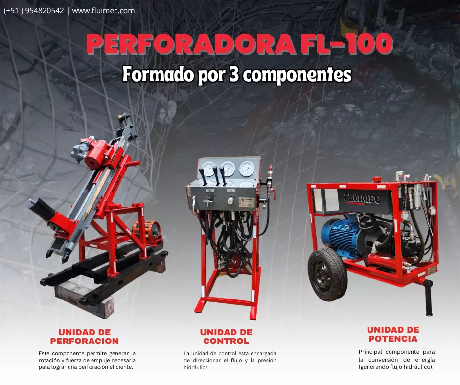 Perforadora FL-100 Equipo para suelo y subsuelo en mina