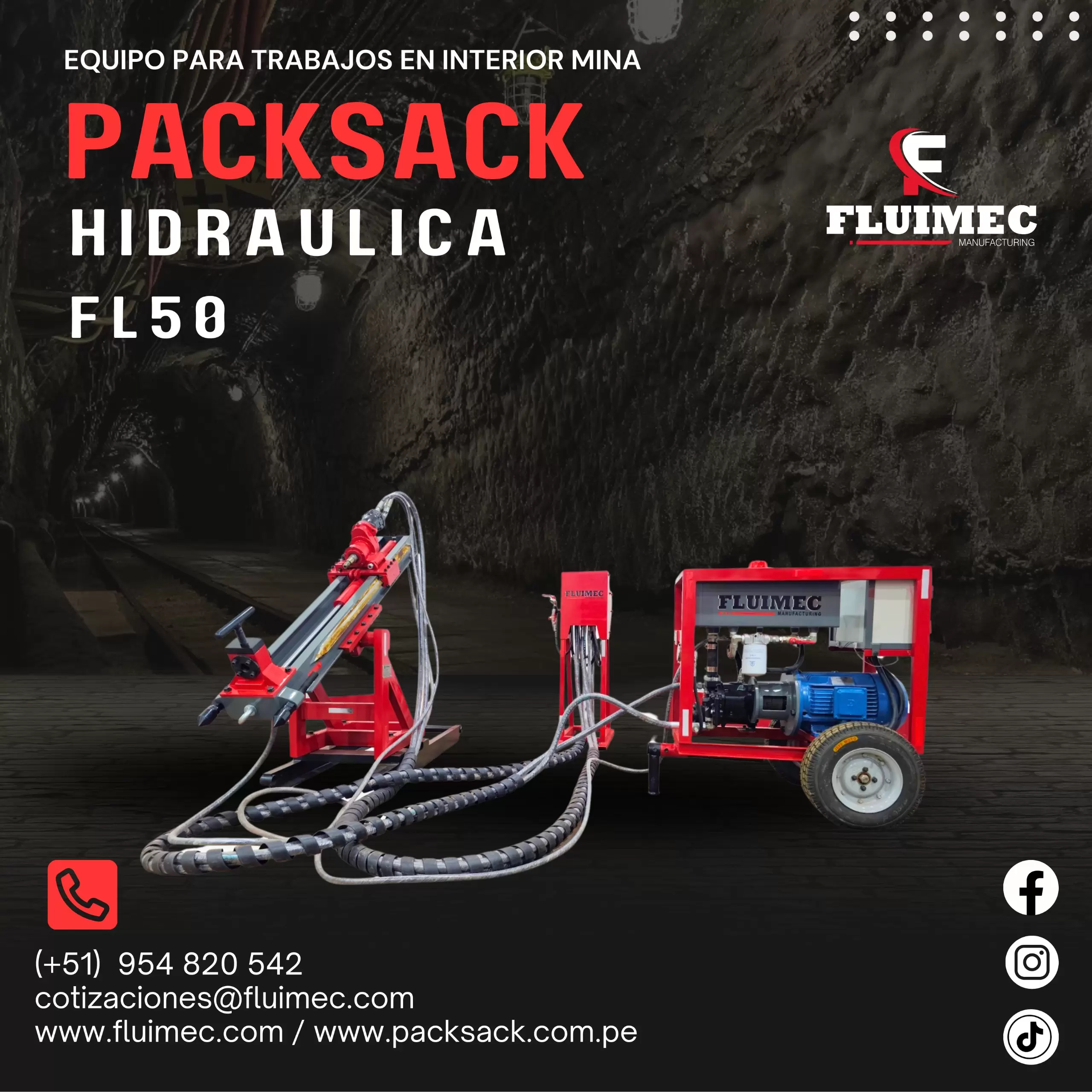 Hidraulica FL-50 Perforadora para actividades de muestreo