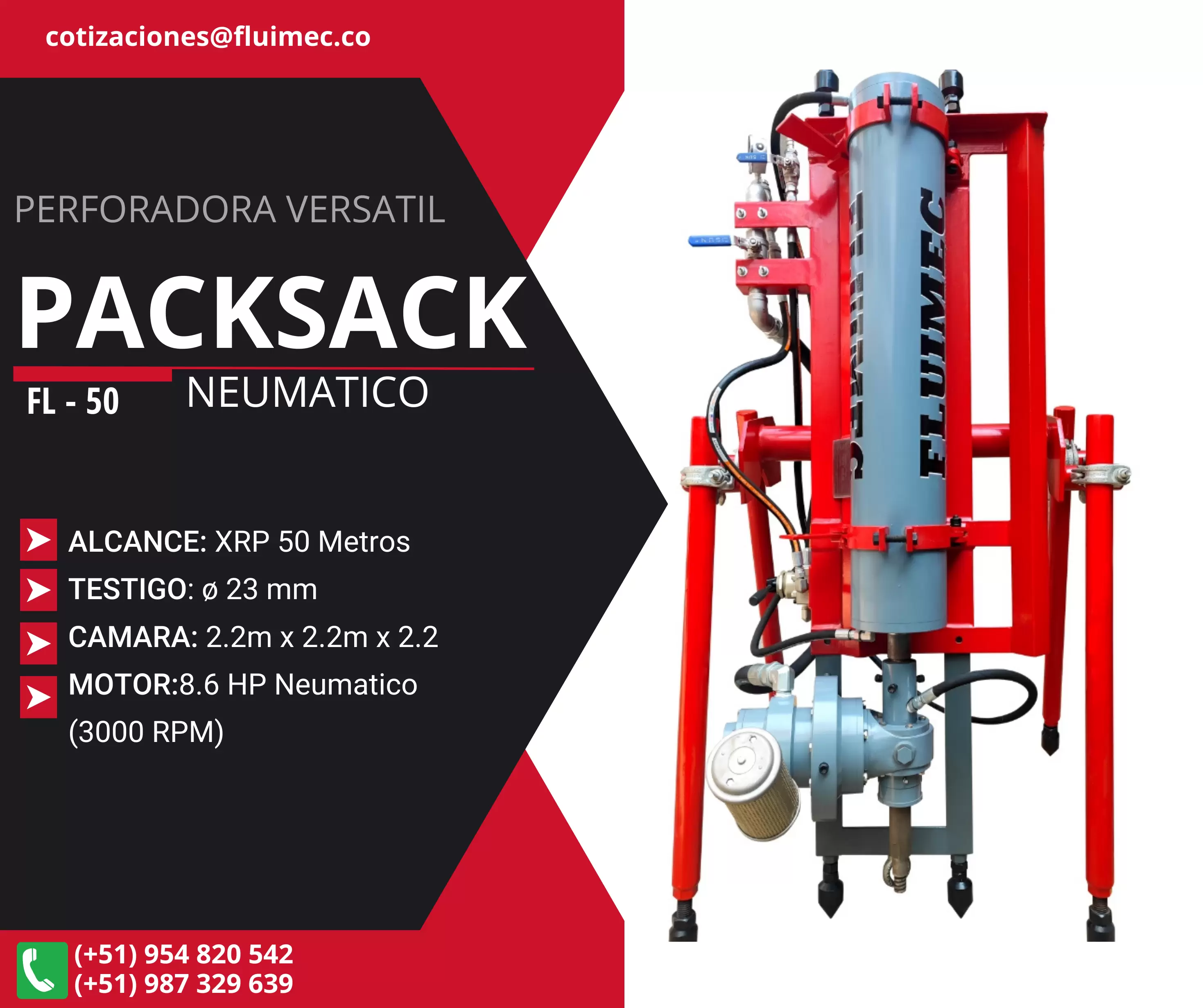 Packsack neumatico para explotación minera FL-50 