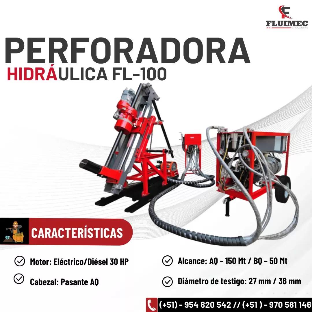 perforadora hidraulica para proyectos mineros FL-100 