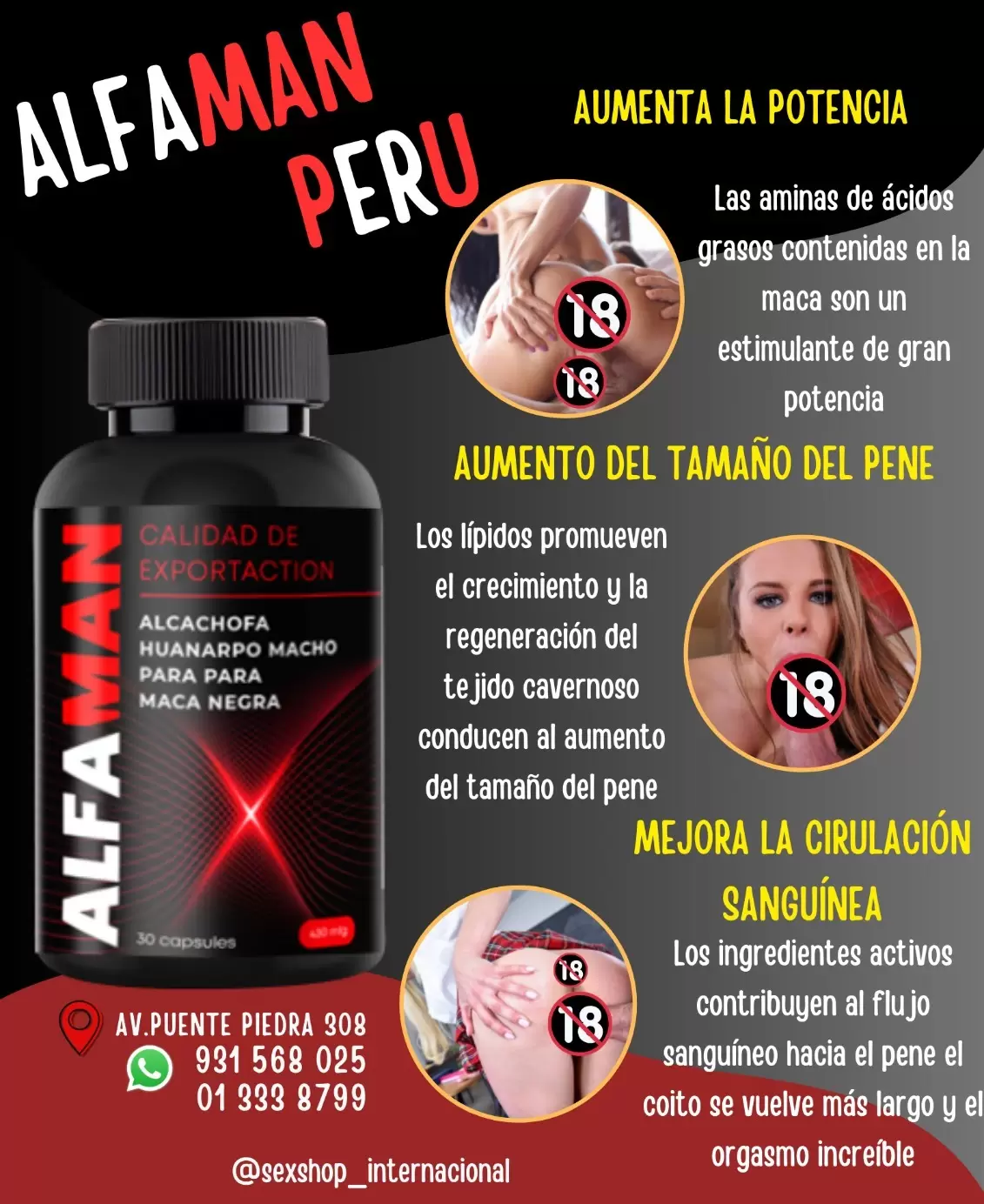 ALFAMAN Potenciador Sexual Vigorizante SEXSHOP CEL 931568025 