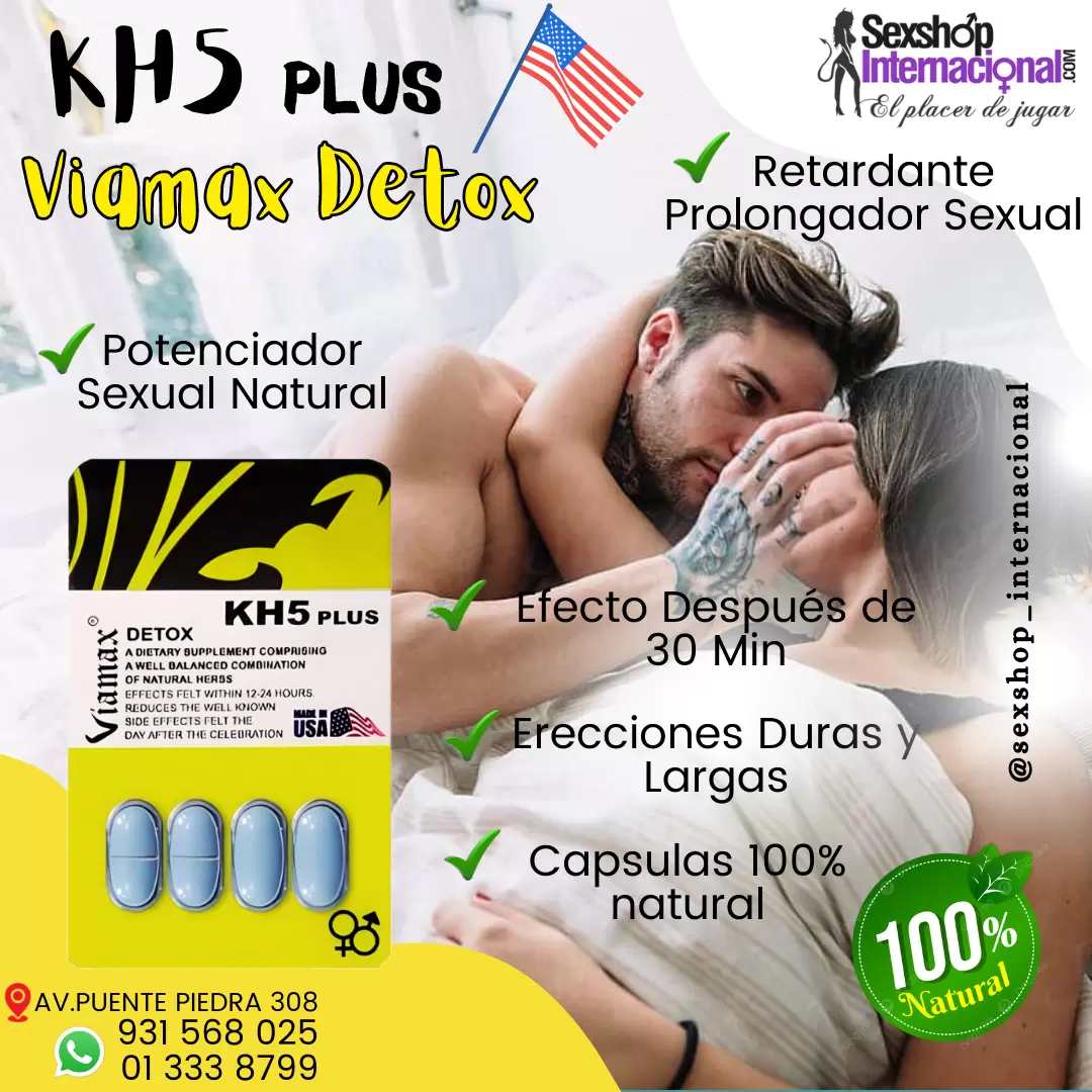 VIAMAX KH5 PLUS POTENCIADORERECTORRETARDANTE 24 HORAS SEXSHOP CEL-931568025