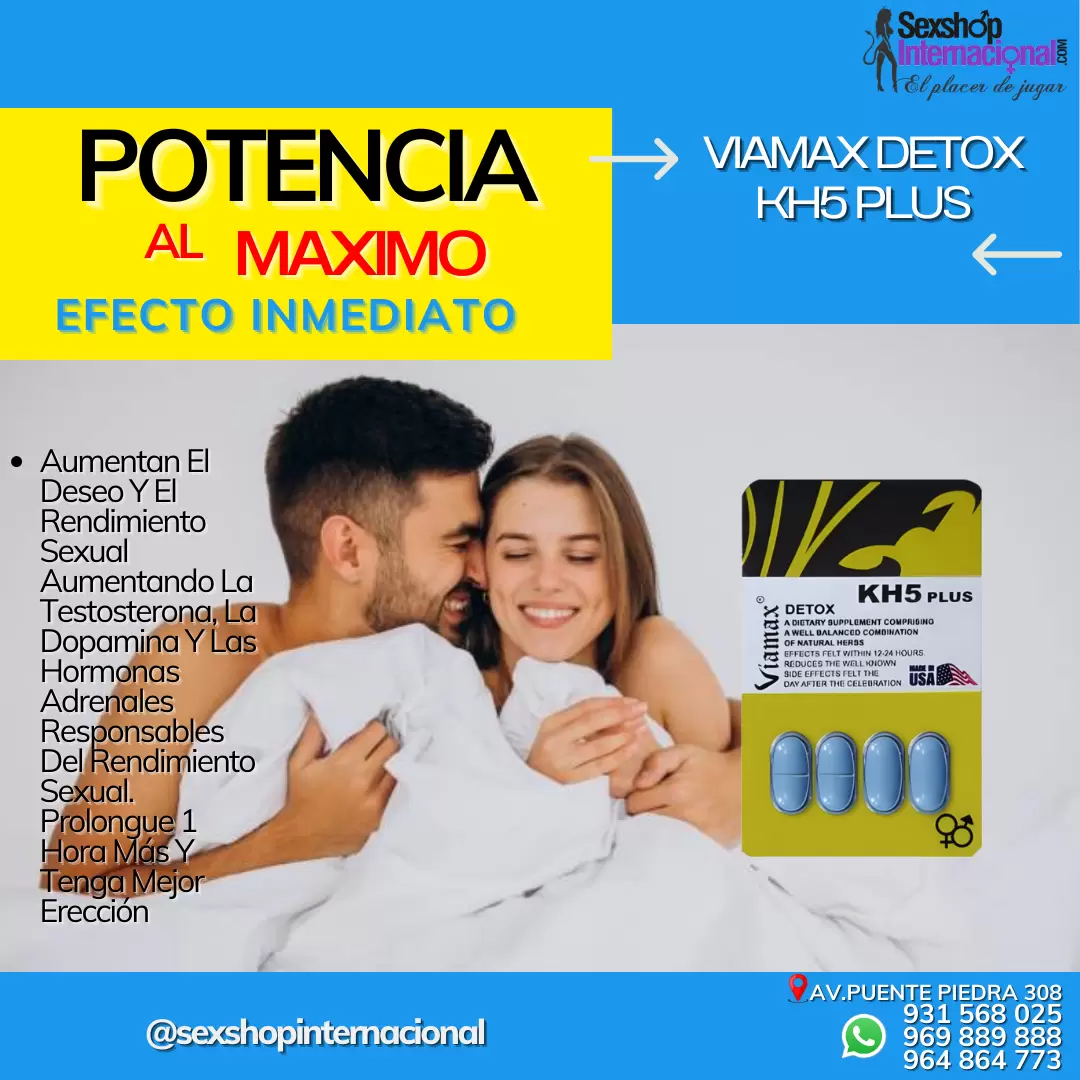 VIAMAX KH5 PLUS POTENCIADORERECTORRETARDANTE 24 HORAS SEXSHOP CEL-931568025