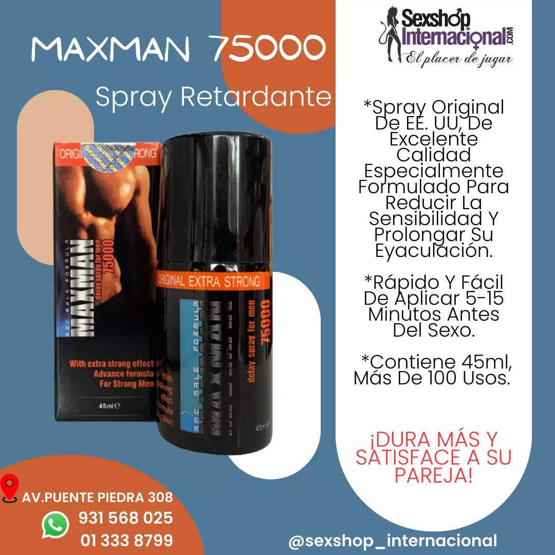 MAXMAN 75000 RETARDANTE POTENCIALIZADOSEXSHOP TODO PERU 931568025