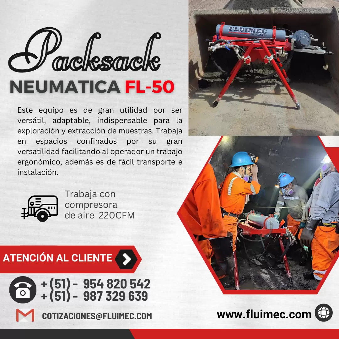 PERFORADORA NEUMATICA FL-50 EQUIPO VERSATIL PARA MINERIA