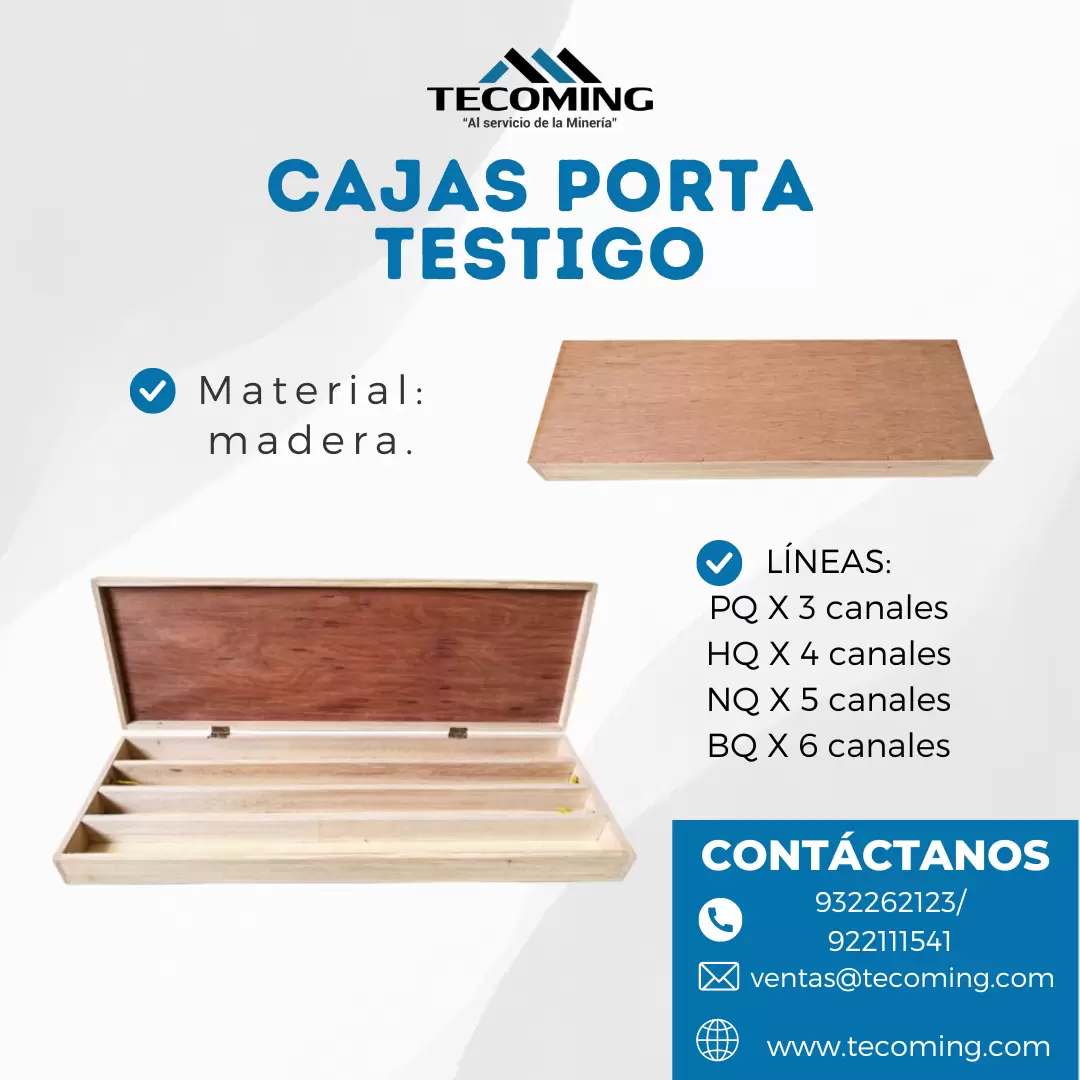 CAJAS PORTA TESTIGO MADERA PARA MUESTRAS MINERALES TECOMING SAC_AREQUIPA