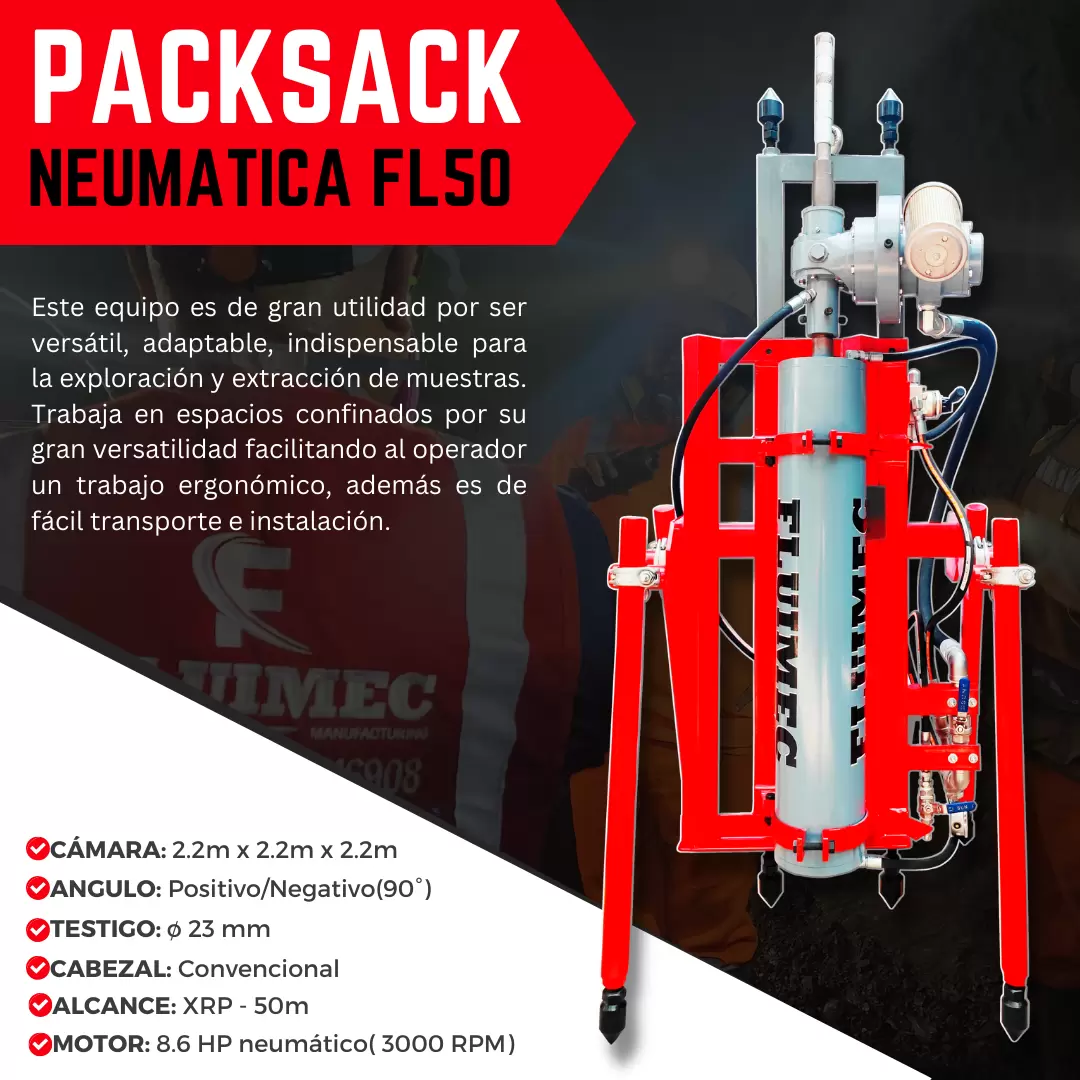 FACILITA TU PERFORACIÓN CON LA PACKSACK NEUMATICA FL-50