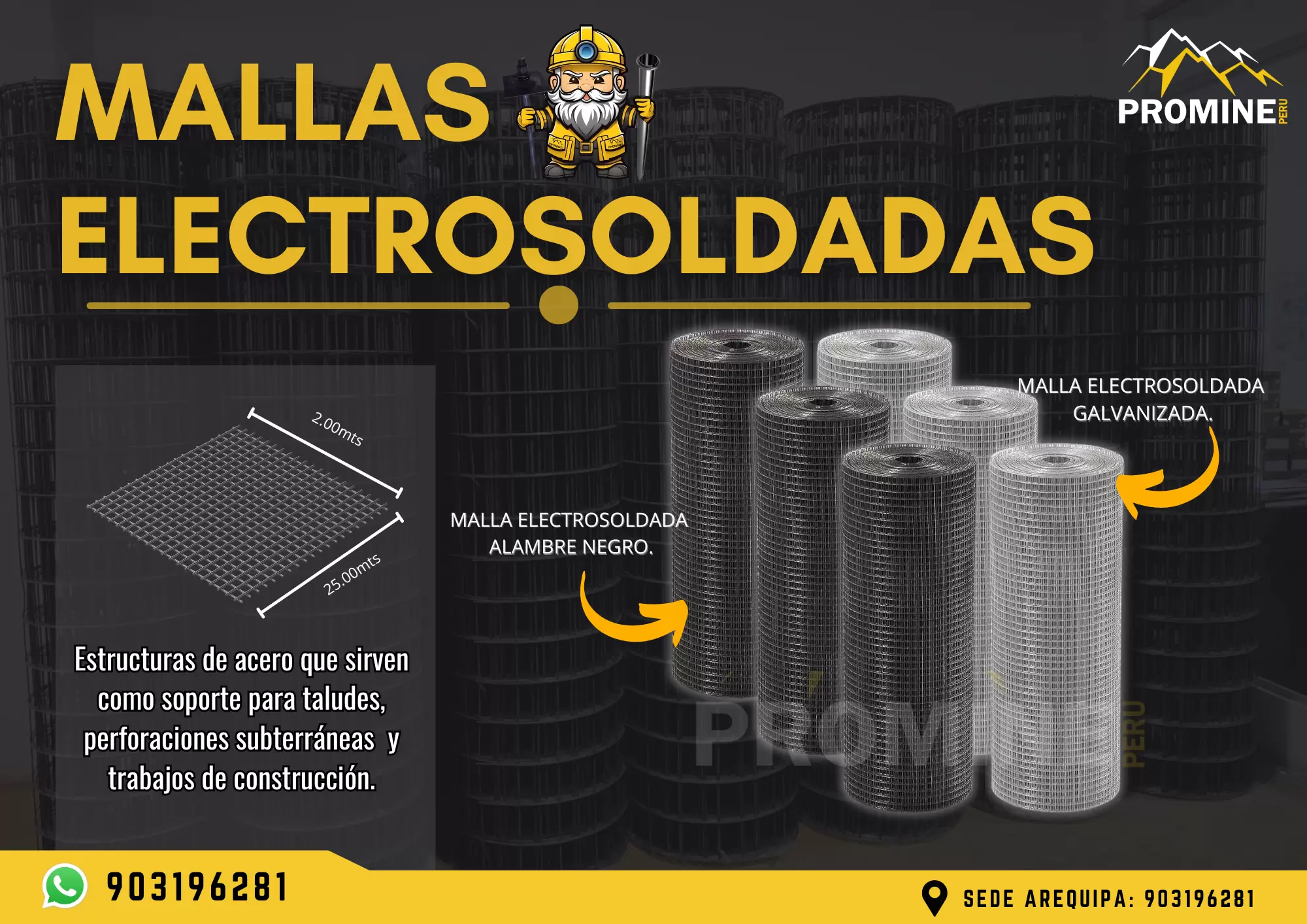 MALLAS ELECTROSOLDADAS SOSTENIMIENTO MINERO PROMINE SAC-AREQUIPA 