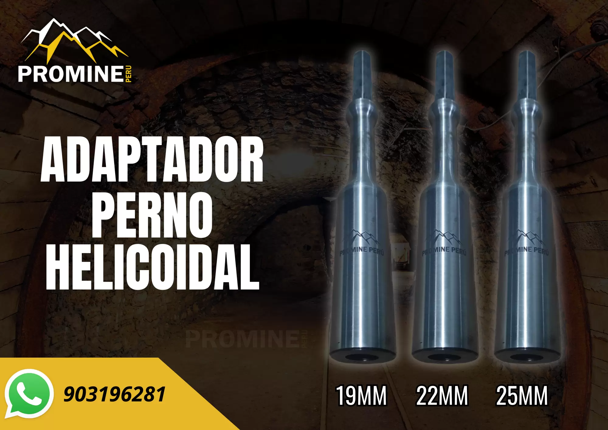 ADAPTADOR PERNO HELICOIDAL SOSTENIMIENTO MINERO PROMINE SAC_AREQUIPA 