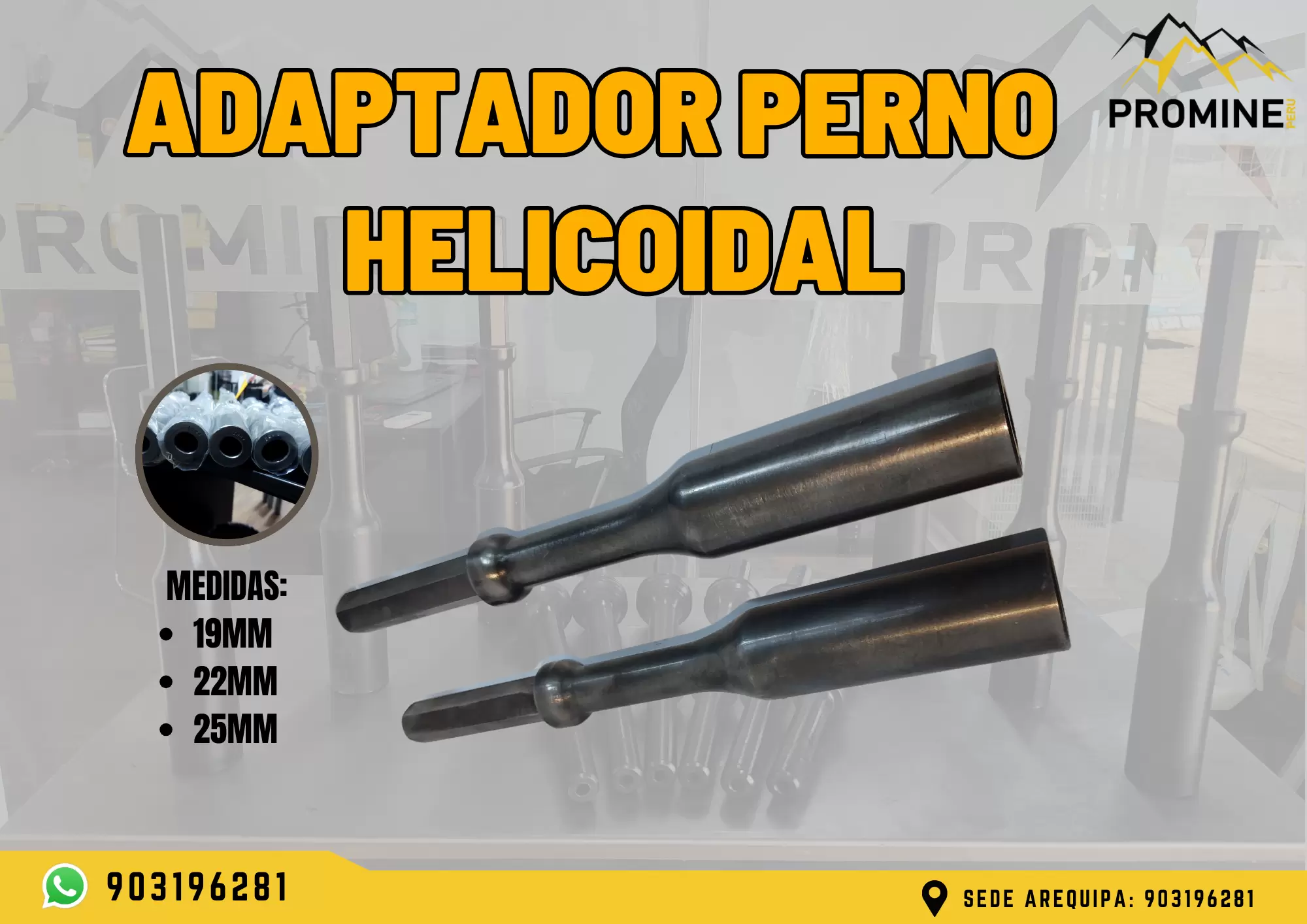 ADAPTADOR PERNO HELICOIDAL MINERA PROMINE SAC_AREQUIPA 