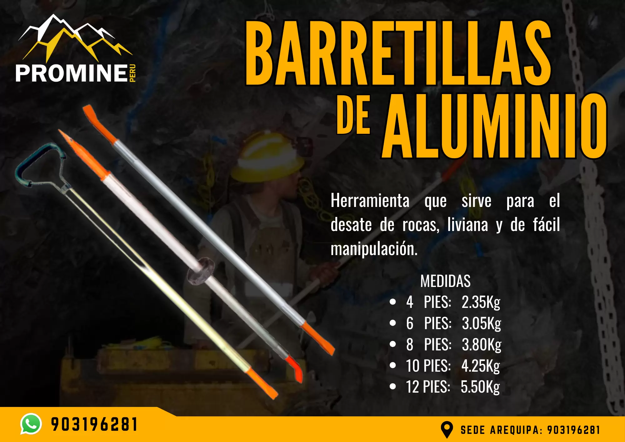 BARRETILLAS DE ALUMINIO PRODUCTO DE MINA PROMINE SAC_AREQUIPA