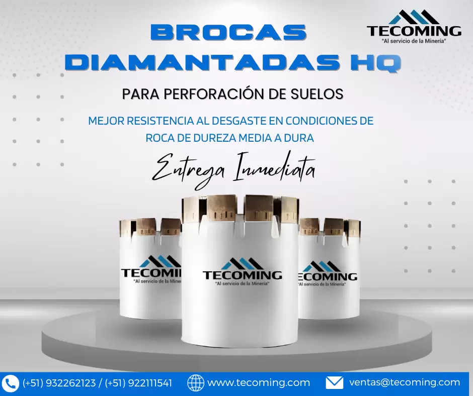 BROCAS DIAMANTADAS HQ PRODUCTO MINERO TECOMING SAC_AREQUIPA 