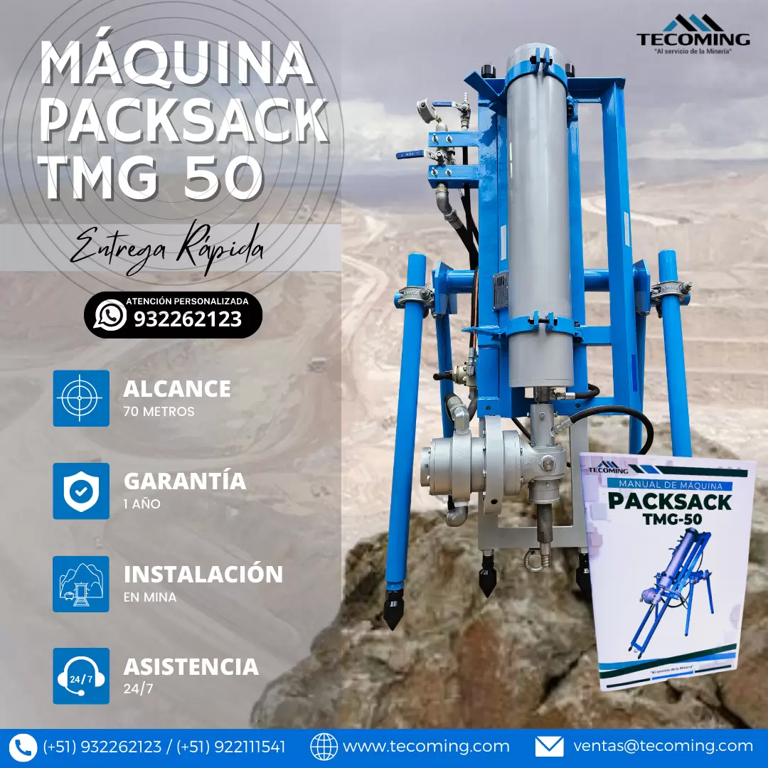 MÁQUINA PACKSACK TMG 50 MÁQUINA PARA MINERIA TECOMING SAC_AREQUIPA 