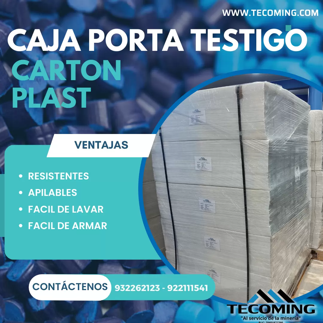 CAJAS PORTA TESTIGOS CARTON PLAST SOSTENIMIENTO MINERO TECOMING SAC_AREQUIPA 