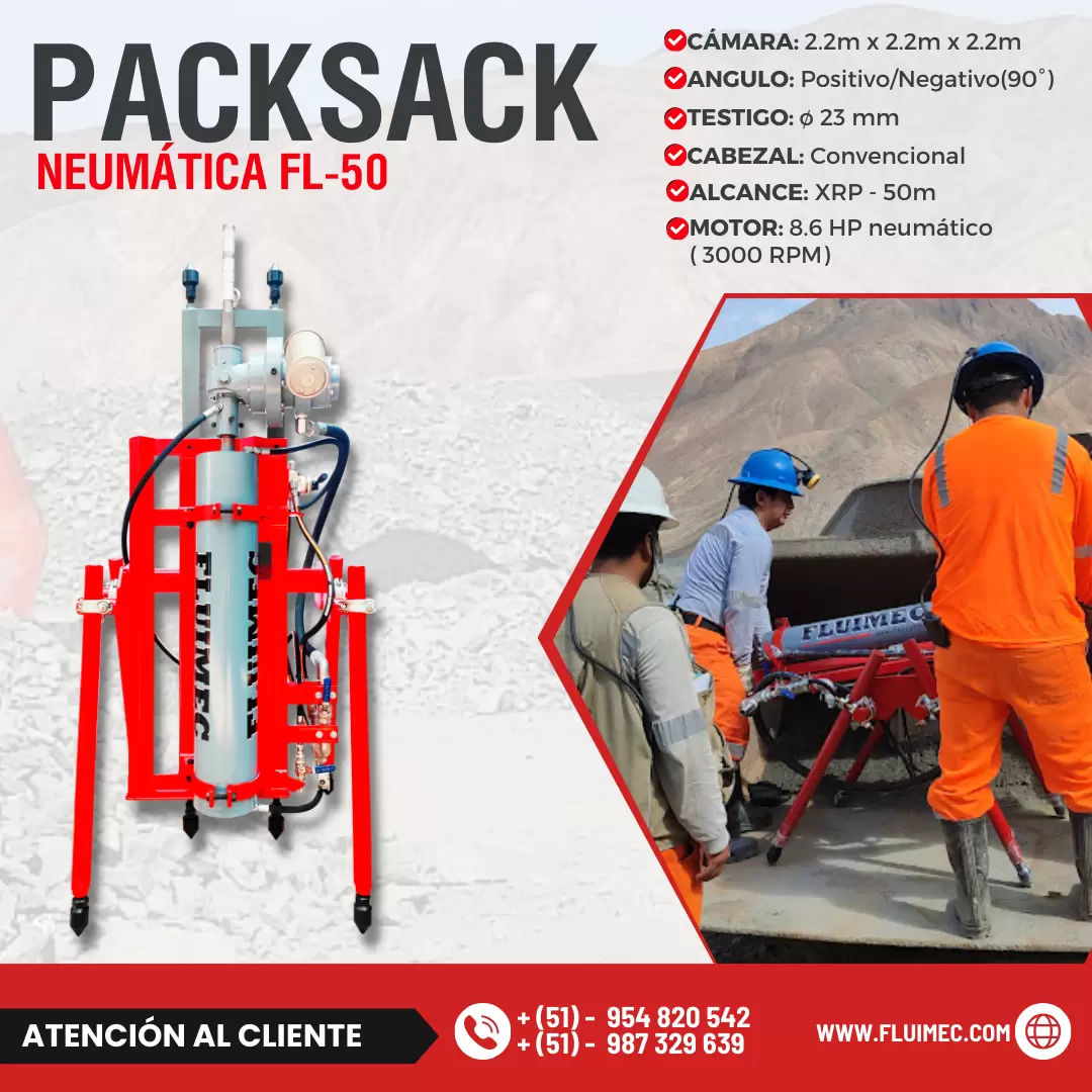 PACKSACK NEUMATICA FL50- equipo perforadora para mineria 