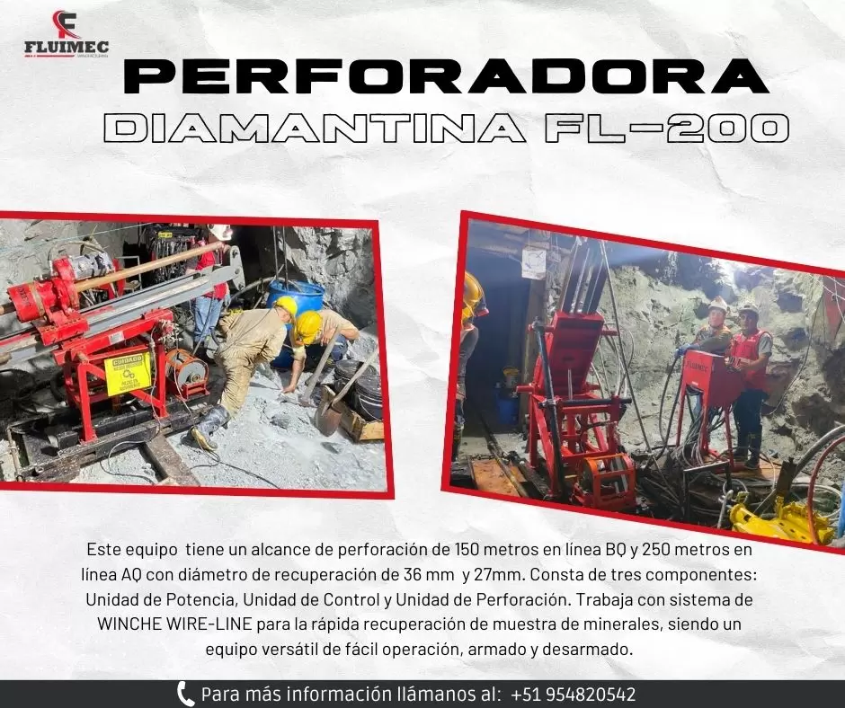 PACKSACK DIAMANTINA FL-200 maquina para mina socavon 