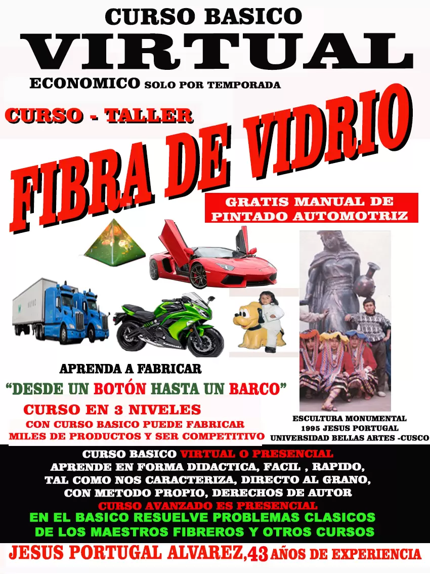 CURSO DE FIBRA DE VIDRIO RESINAS Y OTROS MATERIALES