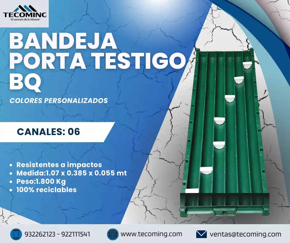 BANDEJA PORTATESTIGO BQ SOSTENIMIENTO MINERO TECOMING SAC 