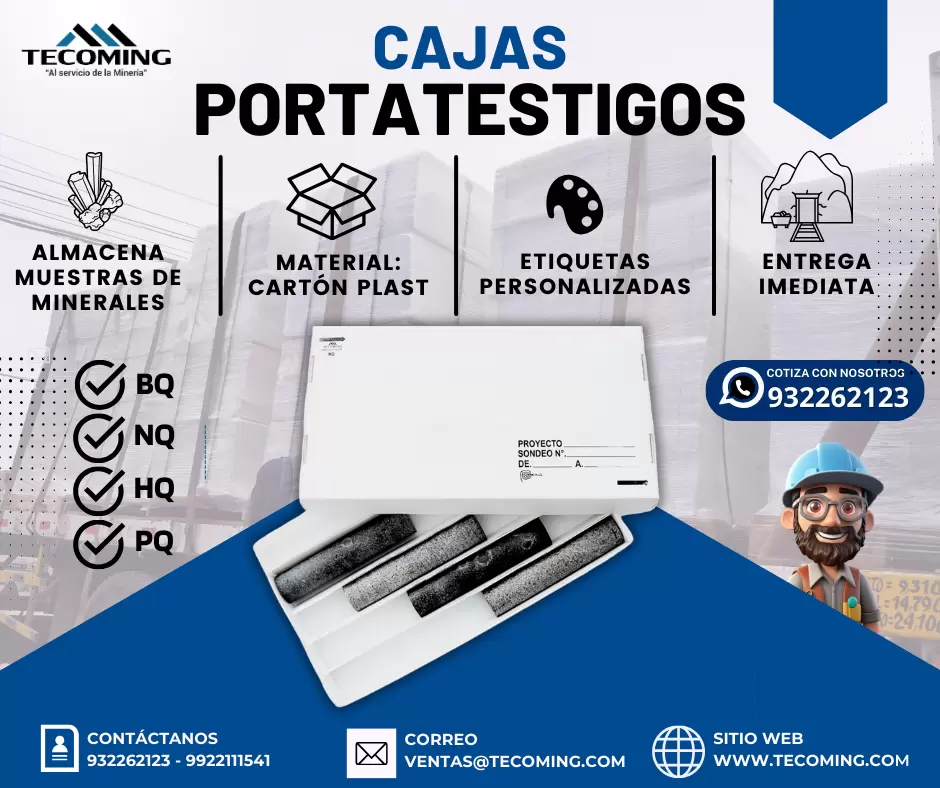 CAJAS PORTATESTIGO PRODUCTO PARA SOSTENIMIENTO MINERO CARTON PLAST TECOMING SAC 