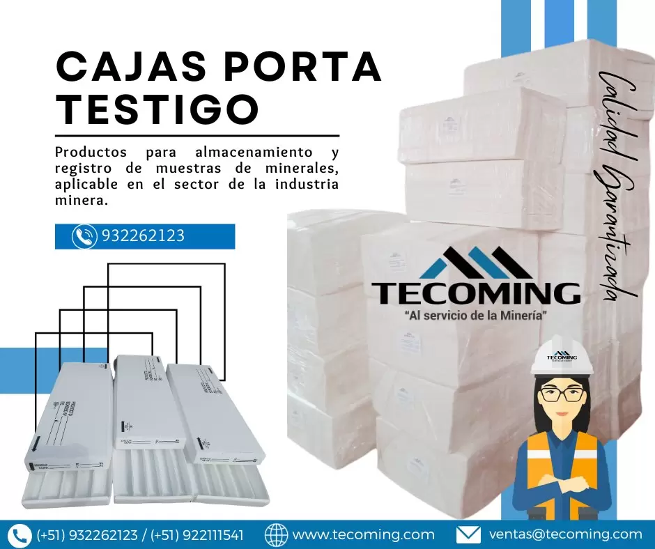 CAJA PORTATESTIGO CARTÓN PLAST PRODUCTO PARA SOSTENIMIENTO MINERO TECOMING SAC_AREQUIPA 