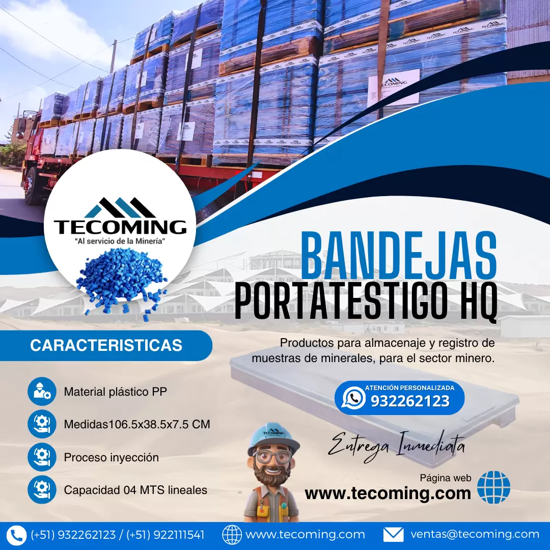 BANDEJAS PORTATESTIGO HQ SOSTENIMIENTO MINERO TECOMING SAC 