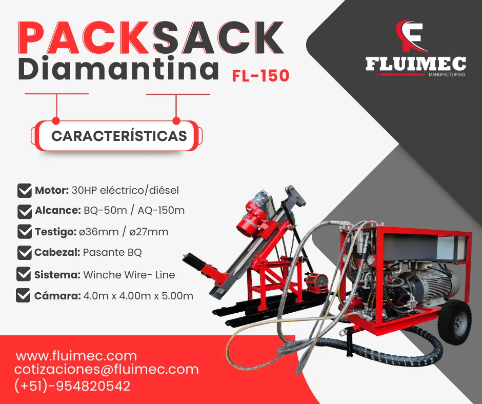 PACKSACK DIAMANTINA FL-150 PARA INTERIOR MINA SOCAVON