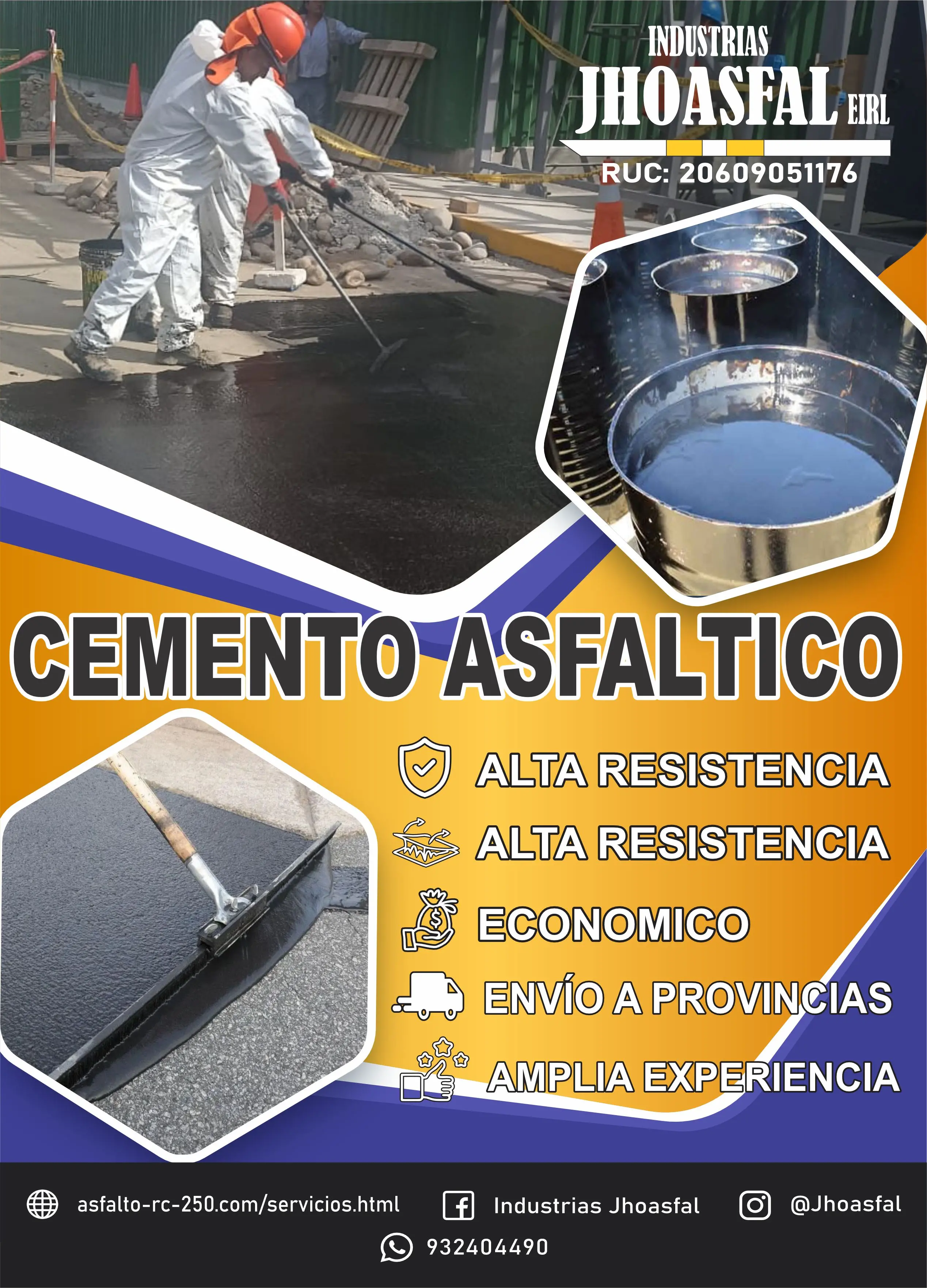 Venta de materiales para parchado con asfalto