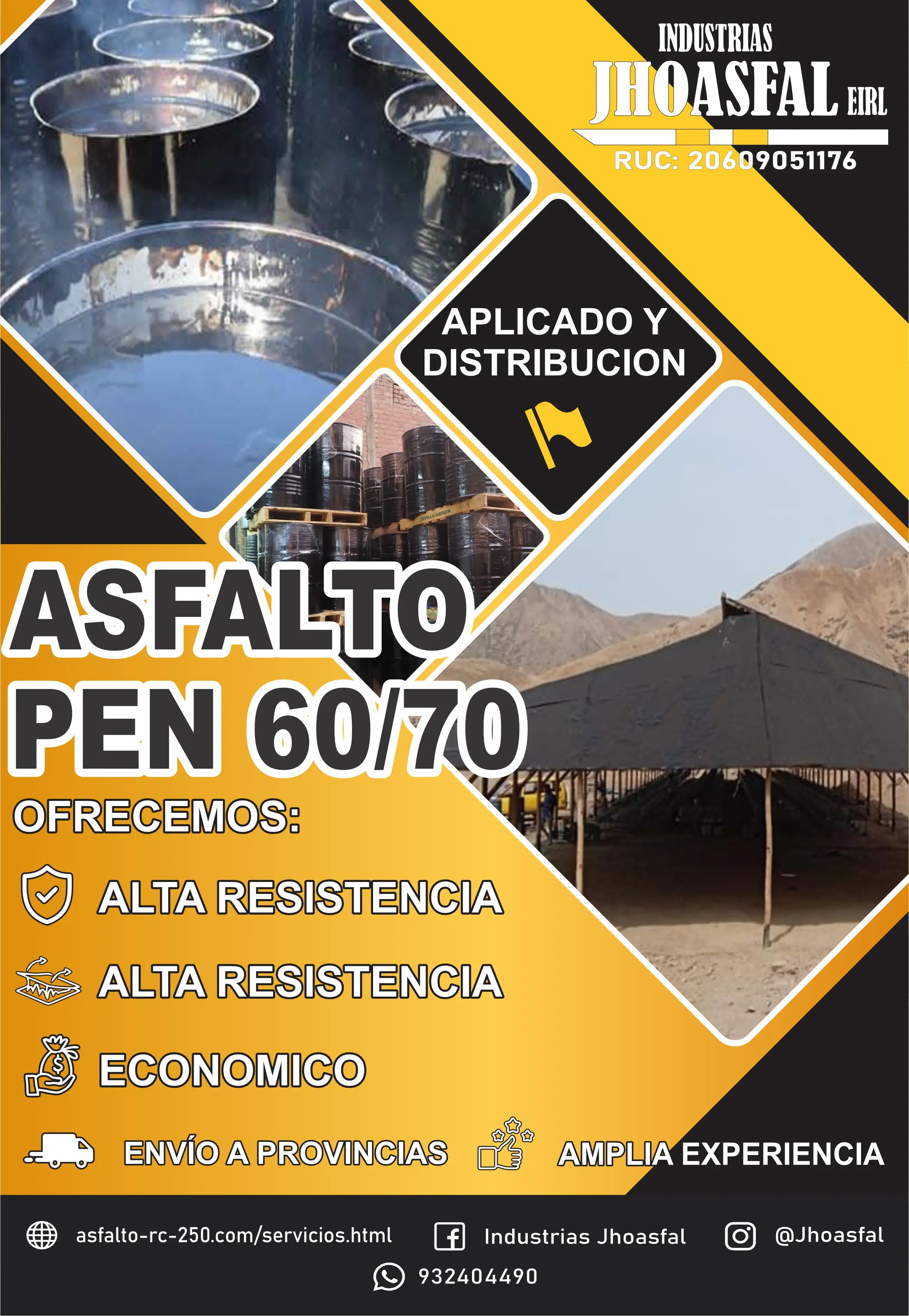 Venta de materiales para parchado con asfalto