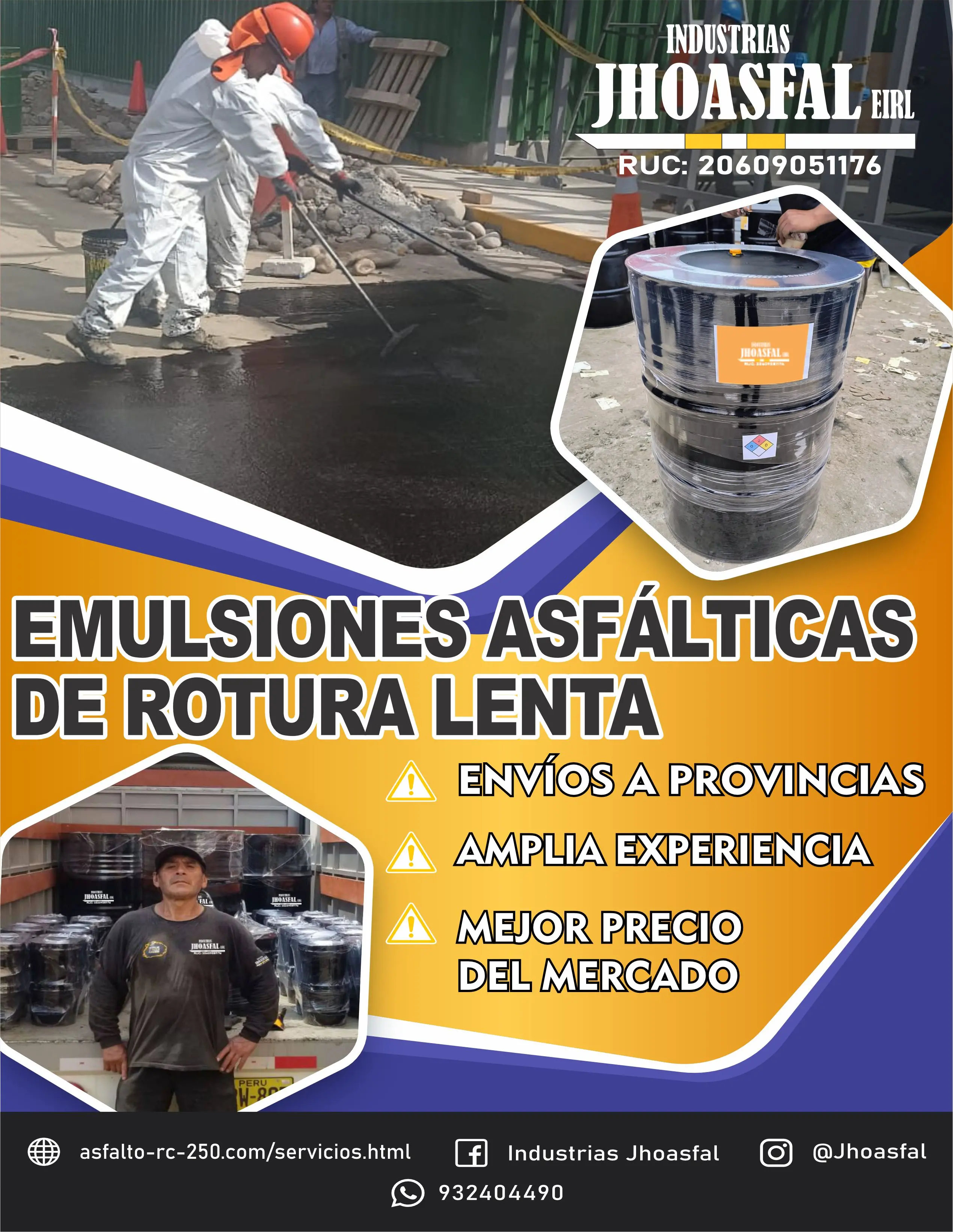 Venta de materiales para parchado con asfalto