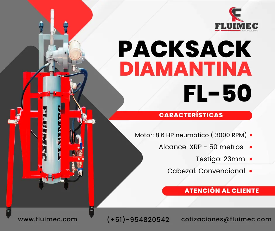 PACKSACK NEUMATICA FL50 - PARA INTERIOR MINA SOCAVON