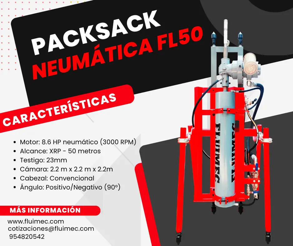 PACKSACK NEUMATICA FL50 PARA PERFORACION DE ROCAS FLUIMEC 