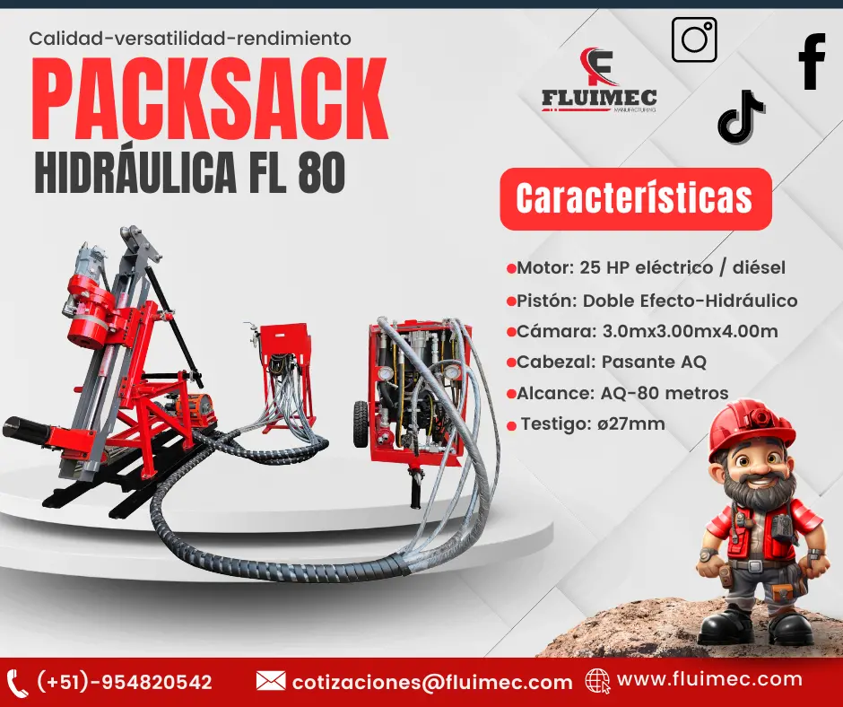 PACKSACK HIDRAULICA FL80 - perforación de rocas - mina 