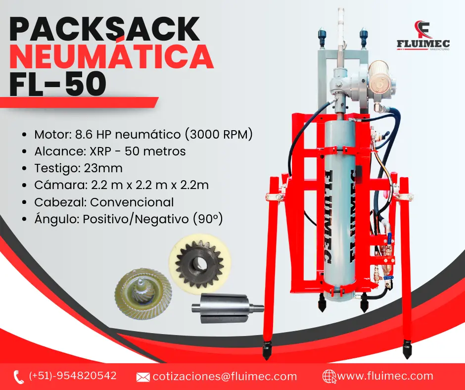  PACKSACK NEUMATICA FL50 MAQUINA PARA MINERIA VETA