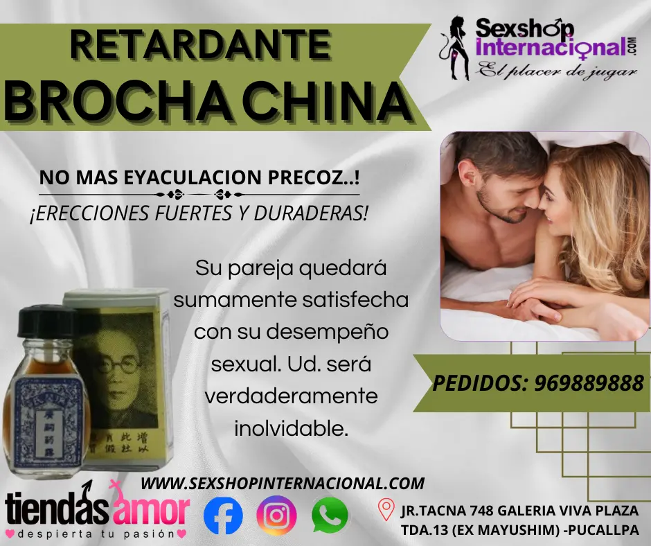 ERECCIONES DURADERAS CON RETARDANTE BROCHA CHINA ORIGINAL EN PUCALLPA