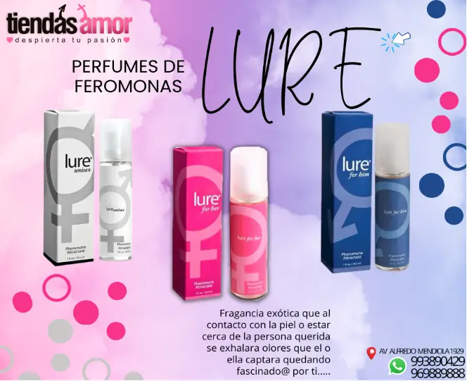 PERFUME FEROMONAS LURE HER HIM UNISEX ATRACCION SEXSHOP 993890429