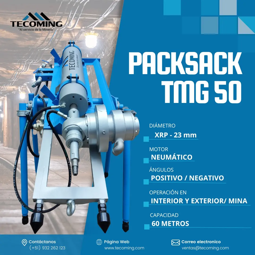 PACKSACK TMG 50 MÁQUINA PARA PERFORACIÓN EN LAS MINAS TECOMING SAC-AQP 