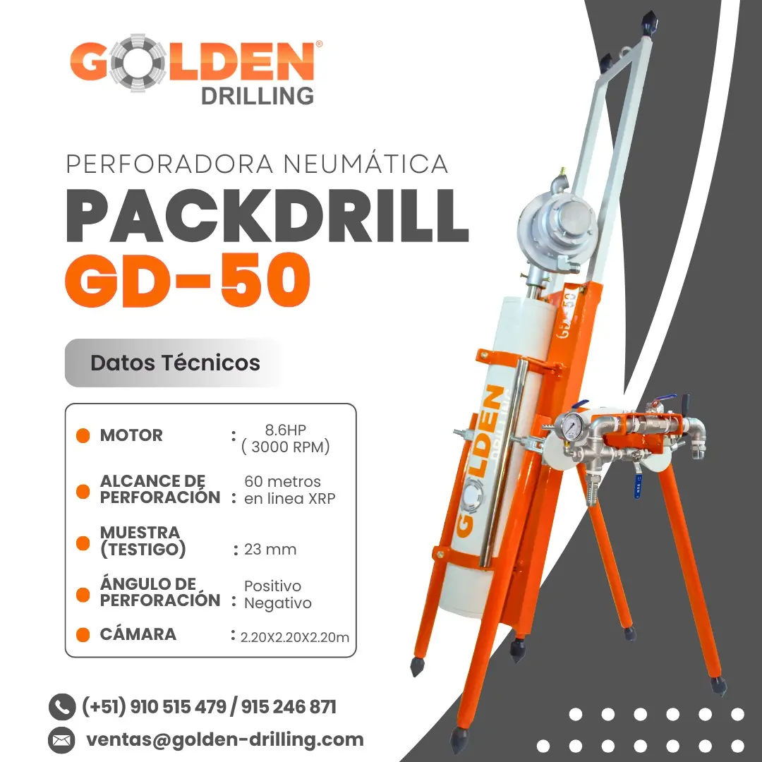 PACKDRILL GD 50 SACA NÚCLEOS PERFORACIÓN DIAMANTINA 