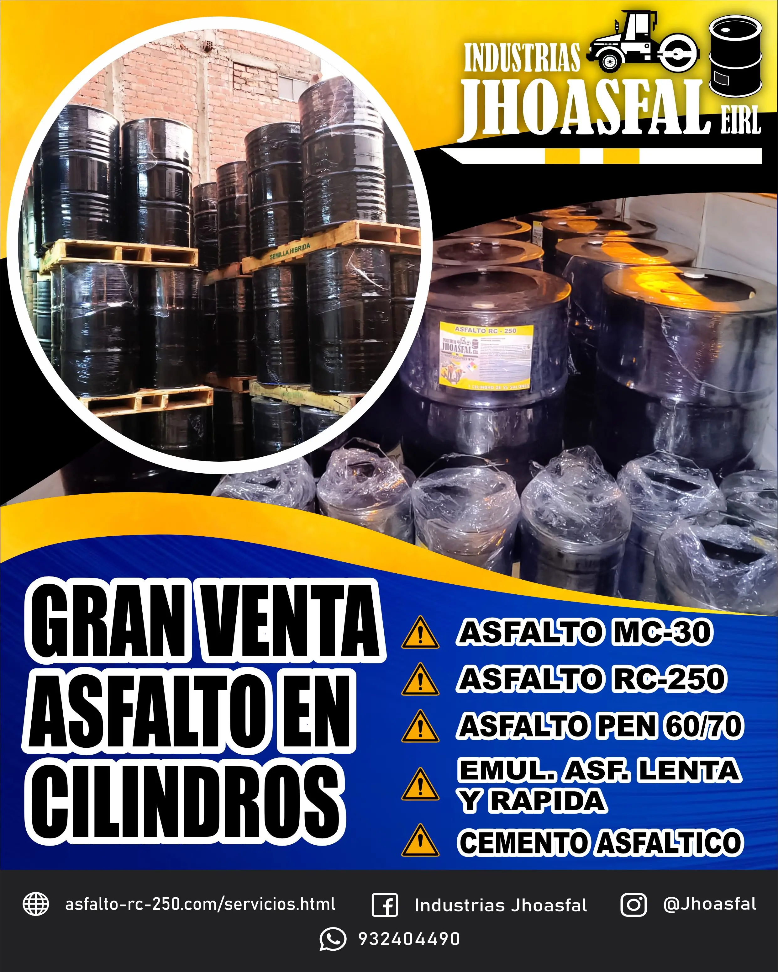 Venta de Asfalto en Cilindros 