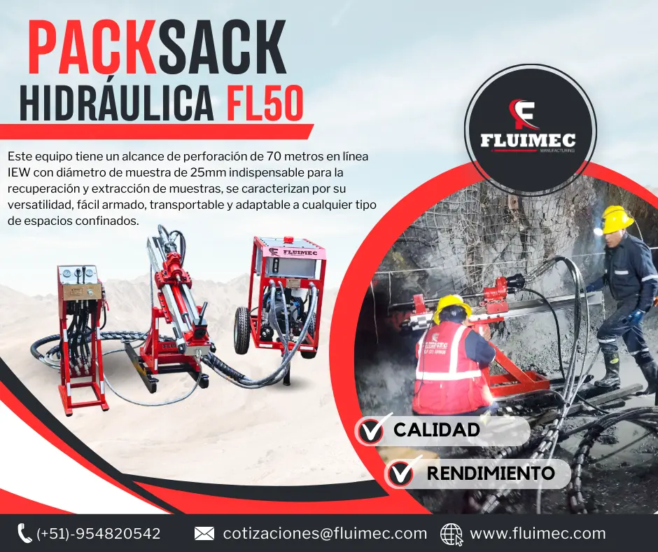 PACKSACK HIDRÁULICA FL-50 EQUIPO PARA INDUSTRIA MINERA 