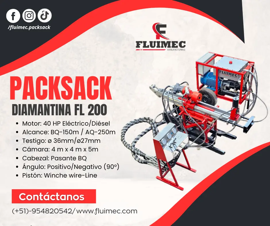 PACKSACK DIAMANTINA FL-200 EQUIPO PARA PERFORACIÓN DIAMANTINA 