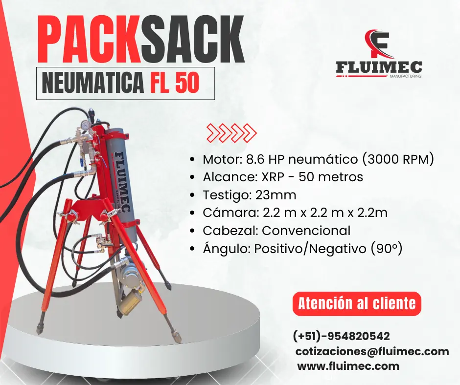 PACKSACK NEUMATICA FL50 MAQUINA PARA MINERIA 