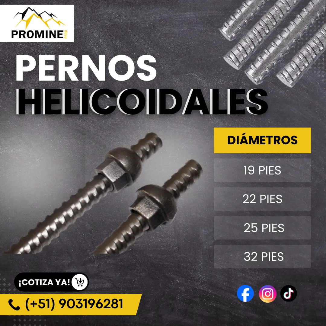 PERNOS HELICOIDALES ANCLAJE MINERO PROMINE SAC-AQP