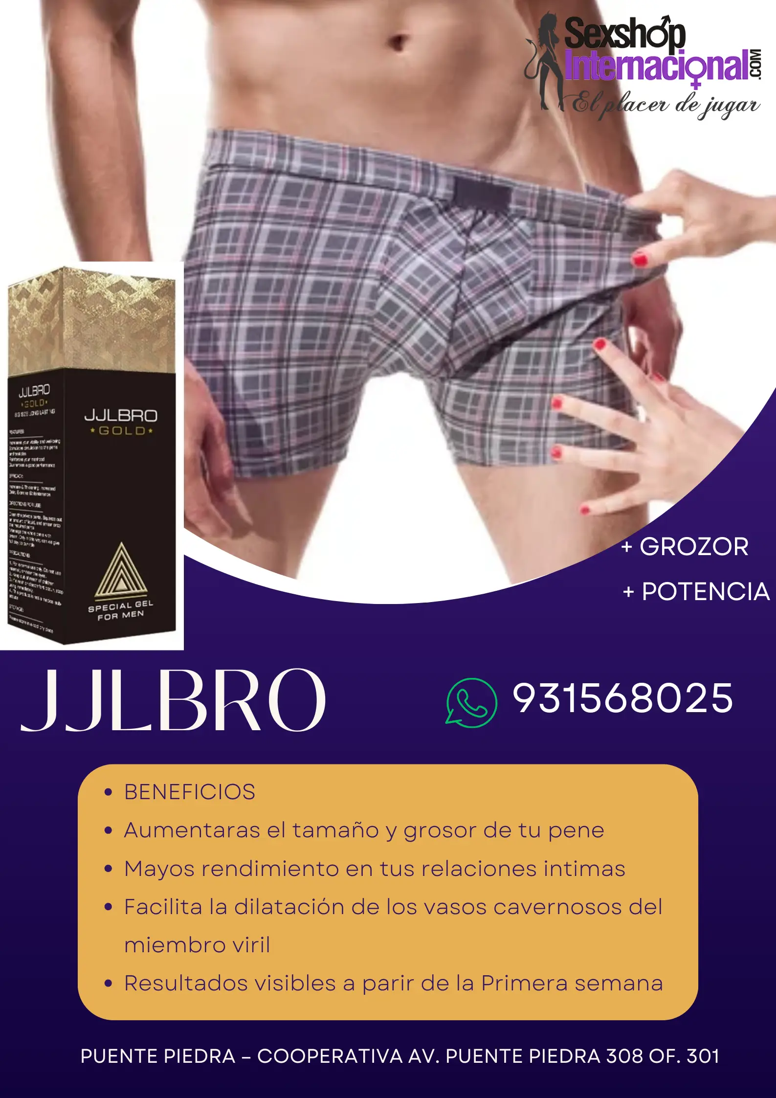 JJLBRO GEL POTENCIA SEXUAL DESARROLLO VIRIL 